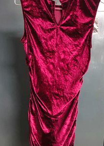 Women's Velvet Ruched Bodycon Dress