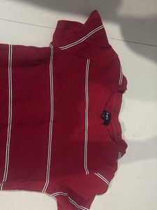 Maroon Striped T-Shirt Dress