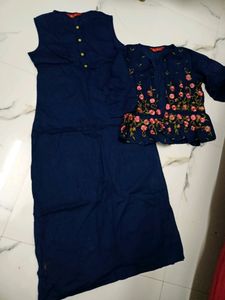 Alena Navy Blue Kurta With Jacket