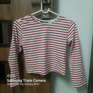 Red And White Striped Top From Yousta