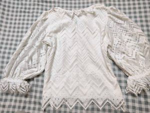 Chic White Lace Puff Sleeve Top