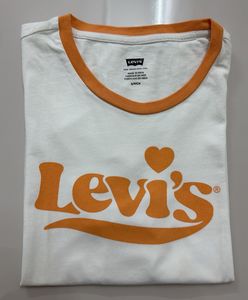 Levi's White Orange Ringer T-Shirt