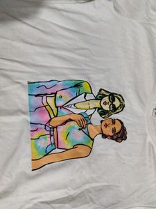 Graphic Print Long Sleeve T-Shirt size m crop tshi
