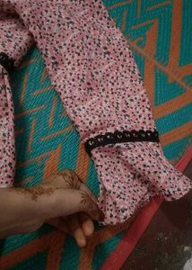 Pink Floral Print Aliya cut dress