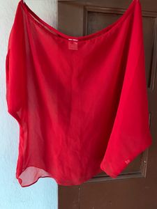 Brand new Red off shoulder top with printe
