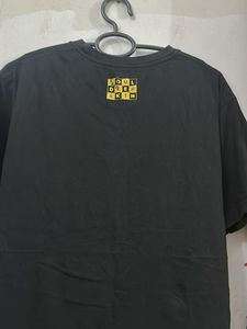 Black T-Shirt with Geometric Tiger Print