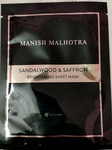 Myglamm Manish Malhotra Sandalwood & Saffron Brightening Sheet Mask