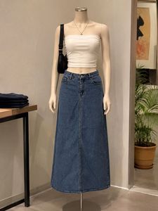 Denim Maxi Skirt | Back Slit