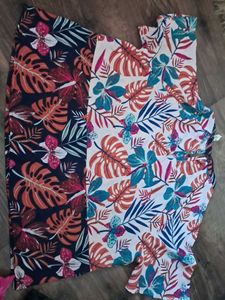 Tropical Print Split Top