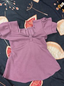 Chic Puff Sleeve Knot Front Top