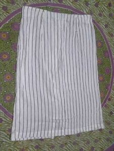 Striped Button-Up Midi Skirt