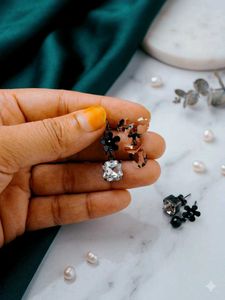 Elegant Crystal Flower Drop Earrings