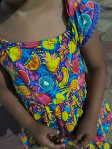Cotton Cute Fruit Print Dress for Girls