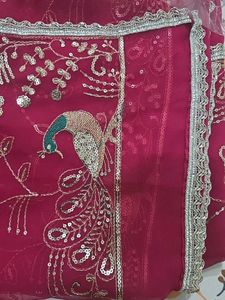 Embroidered Peacock Saree