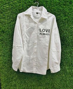 White Graphic Print Shirt women's