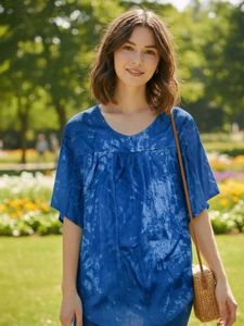 Blue Tie-Dye Top