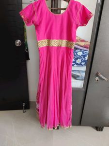 Beautiful Pink Embroidered Ethnic Gown with dupatt
