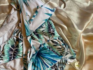 Tropical Leaf Print Bikini Set