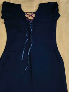 Stylish Black Dress with Bohemian Border