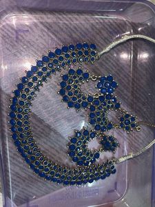 Chic Blue Stone Necklace Set