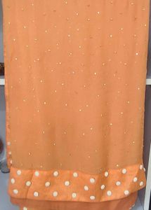 Beautiful Orange Saree Set with Blouse