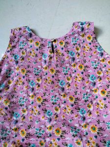 Pink Floral Kurta coord set