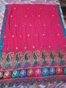 Unstiched Rani Color Embroidered Suit Fix Price