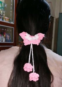 Handmade Crochet Butterfly Hair Tie