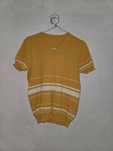 Striped Yellow Casual Top