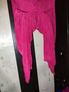 Vibrant Pink Pleated Salwar Pants