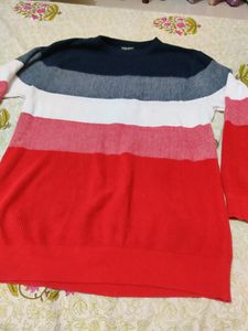 ZARA Mens Red Multicolour Sweater