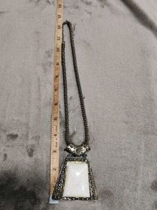 Unique White Stone Pendant Necklace