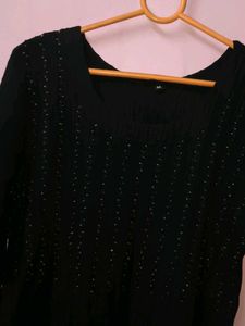 Elegant Black Embellished Kurta