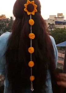Handmade Crochet Sunflower Hair Clip