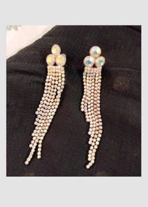 Sparkling Rhinestone Tassel Earrings