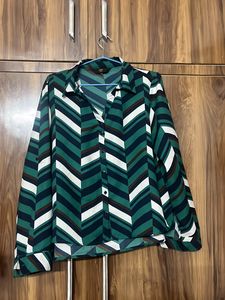 Dark Green Strips Top