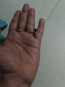 Oxidised Silver Finger Ring Set with Chains