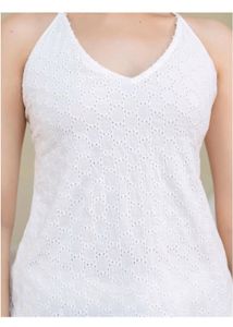 Elegant White Lace Kurta Top