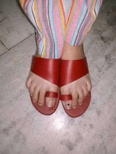 Red Flat Sandals