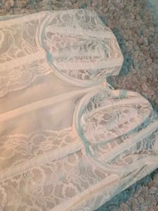 White Lace Strapless Corset Bra