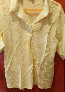 Light Yellow Textured Shirt