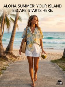 Tropical Print Button-Up Shirt