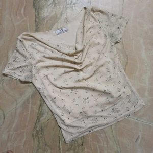 Floral Print Cowl Neck Top