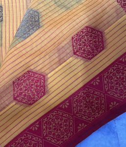 Vibrant Yellow &amp; Red Saree
