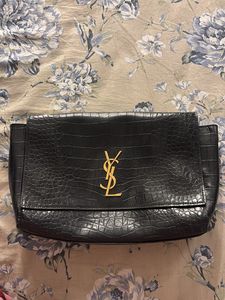 Yves Saint Laurent Black Croc Clutch