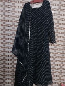 Striped Anarkali Dress