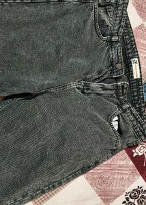 Washed Black Wide Leg Jeans