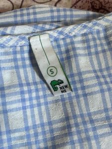 Light Blue Plaid cotton Newme shorts