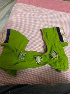 Elegant Designer Green Saree with Stitched Blouse