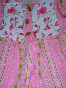 Beautiful Pink Floral Kurta Set